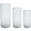LoviStore Cilindri Polistirolo Smerlati 3 Pezzi, Set 90x40 80x30 70x25 cm Colonne Rigate Plissettate Decorative Impilabili per Cake Design Eventi, Alzata Espositore Supporto Torte e Allestimenti