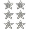 PATIKIL Stelle Termoadesive, 6pz Stelle Adesive Argento con Strass Glitter e Cristalli Patch di Stoffa per Artigianato Fai da Te Riparazione Abbigliamento Jeans, Nero 5.5cm