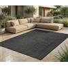 Jimri Tappeto per interni ed esterni, resistente alle intemperie, per balcone, terrazza, giardino, soggiorno, cucina, tappeto resistente ai raggi UV e all'acqua, misura: 120 x 160 cm, antracite