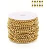 AMENGJ Catena a Palline Catene con Perline a Sfera in Metallo da 5 m, Colore Oro Rosa, for Braccialetti Fai Te, collane, Gioielli, Accessori, Catene Etichetta(3.0mm)