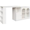 KUAKE Moderno tavolo da bar allungabile, tavolo da pranzo allungabile con vano portaoggetti, tavolo da bistrot, girevole a 360°, per sala da pranzo e cucina (bianco, 120 x 40 x 97 cm)