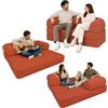 bananair - Divano 2 Posti Prodotto in Francia - Divano Letto Modulare in Schiuma ad Alta Densità e Tessuto in Velluto a Coste - Design Innovativo Boneless Couch, Spedito Compresso (Terracotta)