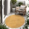 Paco Home Tappeto Per Esterno Balcone Terrazza Tappeto Cucina Monocolore Mélange, Dimensione:80 cm tondo, Colore:Giallo