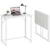 Dripex Tavolo pieghevole Scrivania per computer per casa, ufficio, studio, tavolo pieghevole per PC (montaggio bianco)