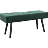 HOMCOM Panca Fondo Letto con Imbottitura, 100x36x45 cm, Verde e Nero