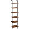HOOBRO Scaffale a Scala, Libreria Contro Parete in Legno a 6 Ripiani, Libreria Stretta Fai Da Te, Scaffale Portaoggetti, per Soggiorno, Studio, Marrone Vintage EBF651CJ01