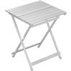 WOLTU Tavolo Campeggio in Alluminio Tavolino Pieghevole Tavolo da Giardino Piccolo da Balcone, Picnic, Spiaggia, 50.5x47x59.5cm, Argento