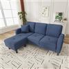 Kebnor 166 x 118 x 77 cm, divano ad angolo a L con chaise longue - divano a 3 posti, tessuto a coste, gambe in plastica, design modulare, ideale per soggiorno, appartamenti e uffici