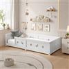DADEA Letto Bambini 120x200 Bianco, Letto per Bambini con Rete a Doghe, Lettino Bambino con Testiera Lettino per Bambini120x200Letto BambinaLettino Bambini Baby Bed Lettini Bambini con Sponde, Bianco