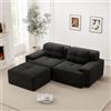 Bladez Boneless Divano angolare modulare a forma di L, divano in velluto a coste, Cloud Loveseat a 2 posti con seduta bassa e ottomano, divano letto senza montaggio, braccioli larghi, base antiscivolo, per