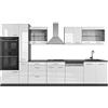 Vicco Cucina R-Line, Bianco lucido/antracite, 350 cm con armadio alto, senza piano di lavoro, adatto per l'espansione flessibile con moduli aggiuntivi
