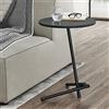 [en.casa] Tavolino Laterale da Divano - AxØ 55 x 40 cm - Tavolino Basso Consolle con Telaio in Metallo e Piano Rotondo in MDF - Nero