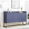 LKPOMI Credenza 120 cm, madie moderne soggiorno con 4 ante, buffet mobile cucina con ripiano regolabile e gambe in metallo, per cucina, soggiorno, sala da pranzo, ingresso (blu, 120 x 30 x 80 cm)