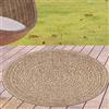 CARPETIA Tappeto da interno ed esterno rotondo resistente alle intemperie effetto sisal per giardino terrazza balcone sala da pranzo soggiorno diametro 120 cm