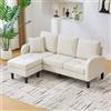 Kebnor 166 x 118 x 77 cm, divano ad angolo a forma di L con chaise longue - divano a 3 posti, tessuto di cotone e lino traspirante, gambe in plastica, design modulare, ideale per soggiorno