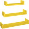 MODULARREDO | CALAMITA Set di 3 Mensole da Muro, Mensole Muro Design, Mensola da Parete, 60x8x15.5, 50x8x15.5 e 40x8x15.5 cm, Giallo Canarino - Made in Italy