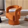 A ALFRESCOOL Sedia girevole a 360 gradi, con ampia imbottitura, in morbido tessuto, per soggiorno, camera da letto, ufficio, sala d'attesa, arancione