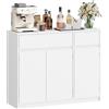 Hzuaneri Credenza cucina, credenza soggiorno con 2 Cassetti e 3 Ante, Mobile Cucina, Mobiletto portaoggetti, ripiani regolabili, Stile moderno, 33 x 100 x 81,5 cm, Bianco SC32003X