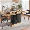 A ALFRESCOOL Tavolo da pranzo allungabile, con 2 ante, 1 cassetto, ripiani regolabili, fino a 6 persone, per sala da pranzo o terrazze, 110-140 x 80 x 75 cm (colore legno naturale)