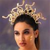 Reaky Fasce per capelli con serpente Medusa, color oro, accessorio per capelli per costume di Halloween per donne