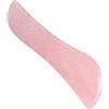 ibasenice Viso in Cristallo Composito Rosa Forma S per Bordi Lisci e Azione Antalgica, Strumento Gua-sha per Massaggio Facciale e Rilassante
