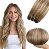 RUNATURE Extension Tessitura Capelli Veri 35cm Balayage Castano Biondo 70g