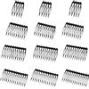 XCSJ 12 pettini laterali in metallo, 5, 10, 12, 14 denti, pettini per capelli fai da te, da sposa, per velo, pettini per capelli per donne e ragazze, accessori per capelli fai da te (nero)