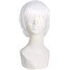 MapofBeauty 30cm/ 12 Pollice Medio Lisci Uomo Lisci Parrucche (Bianco)
