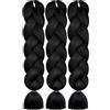 AUYAO Allungato Intrecciare, 3pcs Dreadlock Parrucca, Ombre Jumbo Trecce Jumbo Estensioni dei Capelli Resistenti ai Calore, Parrucca Rasta per Crochet Twist Intrecciare i Capelli Africane Extension