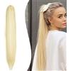 Gairyan 52cm Coda Finta Capelli Extension Lisci con Pinza Posticci per Capelli Sintetici Extension Coda Capelli Lunghi Clip Coda di Cavallo Claw Ponytail Parrucchino Naturale per Donna, Bleach Blonde