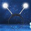 Handcess Cerchietto per capelli con antenna aliena e LED glitterata, accessorio per capelli da donna (A-argento, taglia unica)
