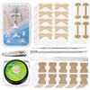 Ekukeon Kit di Supporto per Unghie Incarnite, Cerotti Correttivi, con 12 Leve per Sollevamento, Kit Strumenti con Tagliaunghie, Pulitrice, Lima e Pinzette