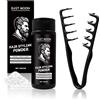 Henjunu 30 g di polvere texturizzante per uomini + pettine nero, soffice polvere per capelli con effetto opaco, pettine per ricci, pettine volumizzante a denti larghi, look naturale, facile applicazione e