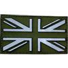 Patch Nation Union Jack Gran Bretagna Subdued Bandiera riflettente ricamata Airsoft Morale Patch (verde)