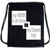 PREMYO Borsa da Palestra Sacca Zaino Sportiva con Scritta Stampa Home Borsone Zainetto Chiusura a Cordoni Gym Bag Tela Cotone Nero