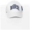 Inter Cappellino da Baseball con Visiera Nuovo Logo, Cotone, Bianco, Taglia Unica Regolabile