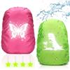 TaimeiMao 2PCS Coprizaino impermeabile, con 4 Riflettente Ciondolo Calcio, Parapioggia Per Zaino, Copri zaino per pioggia, Parapioggia di Riflettente, Parapioggia Zaino Scuola, Ragazze, Ragazzi, Escursionismo