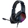 YENKEE Cuffie da gioco YENKEE TRINITY, altoparlanti da 40 mm, microfono orientabile, jack da 3,5 mm, retroilluminazione USB, YHP 3006
