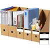 JINCHIDA Confezione da 5 portariviste con 5 etichette, porta riviste in cartone per documenti, formato A4, per scuola, ufficio, scrivania, divisorio per documenti