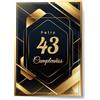 Cheerset Cartolina di buon compleanno per uomo o donna - Grande A4 21 x 30 cm con molto spazio per scrivere - Include busta (43 anni)