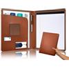 TWINFALCONS Pelle Padfolio A4 Organizer Cartellina Portadocumenti Organizzatore Valigetta Cartella Per Viaggio Commerciale Conferenza Nero Marrone