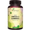 Vegavero Omega 3 Vegan Gummies | 1.350 mg di Olio di Alghe | DHA+ EPA 450-225 mg | Senza Zucchero | Alga Schizochytrium Premium | Pressato a Freddo | Gusto Mango (Senza Retrogusto) | Vegavero®