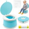 Zyluniy Vasino pieghevole per bambini, vasino da viaggio, toilette da viaggio, per bambini, pieghevole, con custodia, per ragazzi, ragazze, viaggi, auto, campeggio, spiaggia, gite, uso familiare