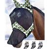 Harrison Howard, LumiVista, Maschera antimosche per cavallo, naso lungo con orecchie, protezione UV, motivo cactus verde, taglia M, Cob