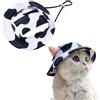 OTKARXUS Cappello da sole per cani, 1 pezzo, Cappello a secchiello per cani regolabile da principessa con fori per le orecchie, Cappello da pescatore per cani a tesa tonda per cani di piccola taglia e gatti