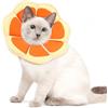 QKEPCY Motivo della Frutta Collare Elisabettiano Gatto Regolabile Morbido e Confortevole Collare Gatto Recupero Impermeabile per Il Recupero Post Chirurgico(Arancione-S)