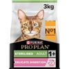 Purina Pro Plan Sterilised Delicate Digestion Crocchette Gatti Adulti Ricco in Pollo 3kg