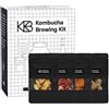 ROY Kombucha Brewery Berlin Edizione regalo di Natale Kombucha Brewing Kit Infusion Bundle con SCOBY biologicoe, 4 gusti di infusione, con recipiente di fermentazione, bottiglia con tappo oscillante