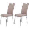 Hela Tische Andrea Set di 2 sedie per sala da pranzo, con rivestimento in similpelle di colore cappuccino, struttura tubolare a sezione circolare in metallo cromato, da 100 x 43 x 64 cm