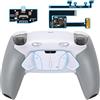 eXtremeRate RISE4 Plus MAX Tasti Aggiuntivi Clicky Trigger Stop per ps5 Controller BDM-010 020,Palette Posteriori Back Button Cover Grip Gommato per ps5 Joystick-Senza Controller-Bianco Grigio